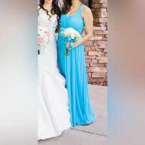 David’s Bridal Maid of Honor Bridesmaid Ball Gown Dress Size 2 Blue